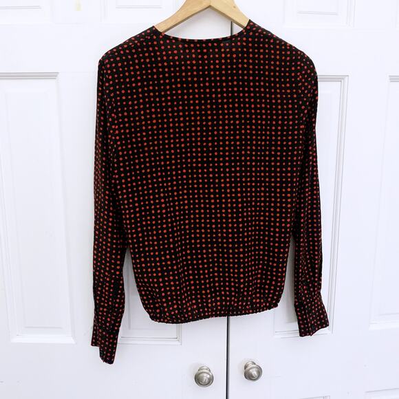 Diane von Furstenberg Dot Print Silk Drape Front Blouse (READY) - Picture 8 of 12